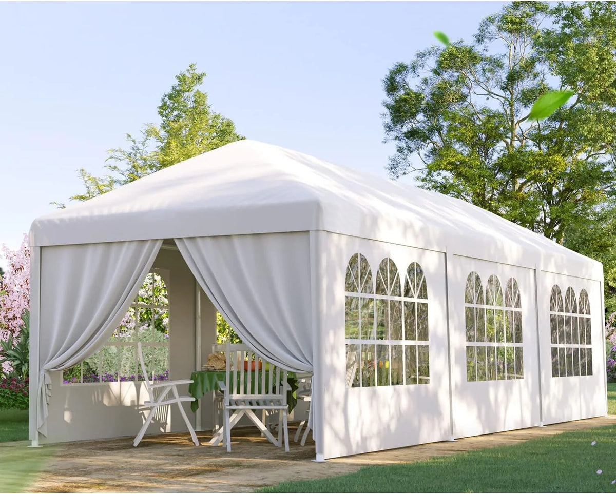 10x30 ft Outdoor Canopy Gazebo with 8 Sidewall 2 Zipper Door C485284