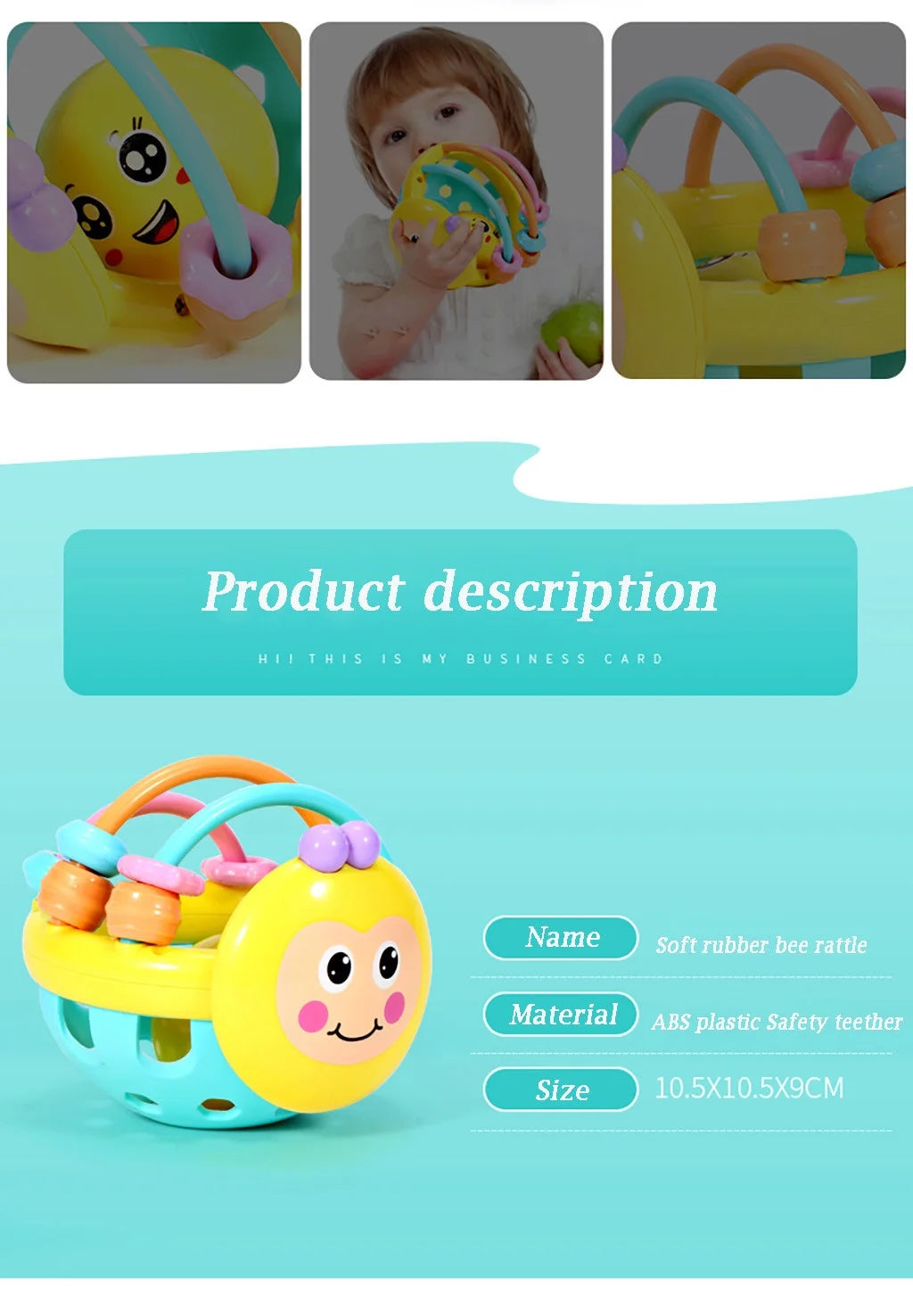 Ball Rattles Bell Infant Baby Plastic Toy Hand Bell Education Toy O872