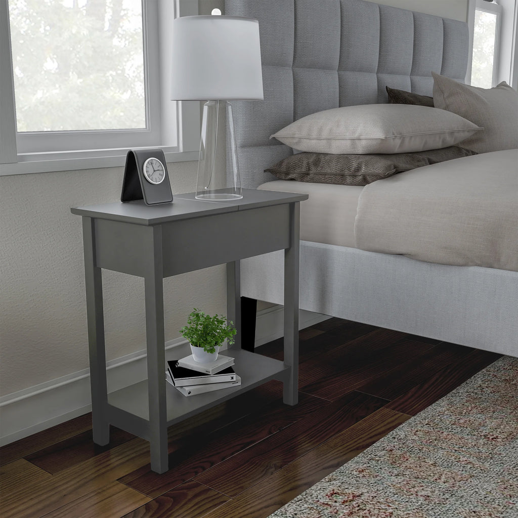 Gray Flip Top Side Console Table Z564