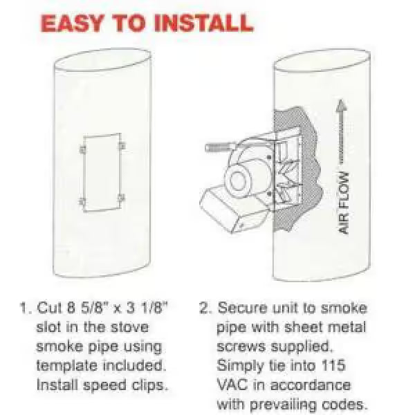 Stove Pipe Draft Inducer with Speed Control O87213