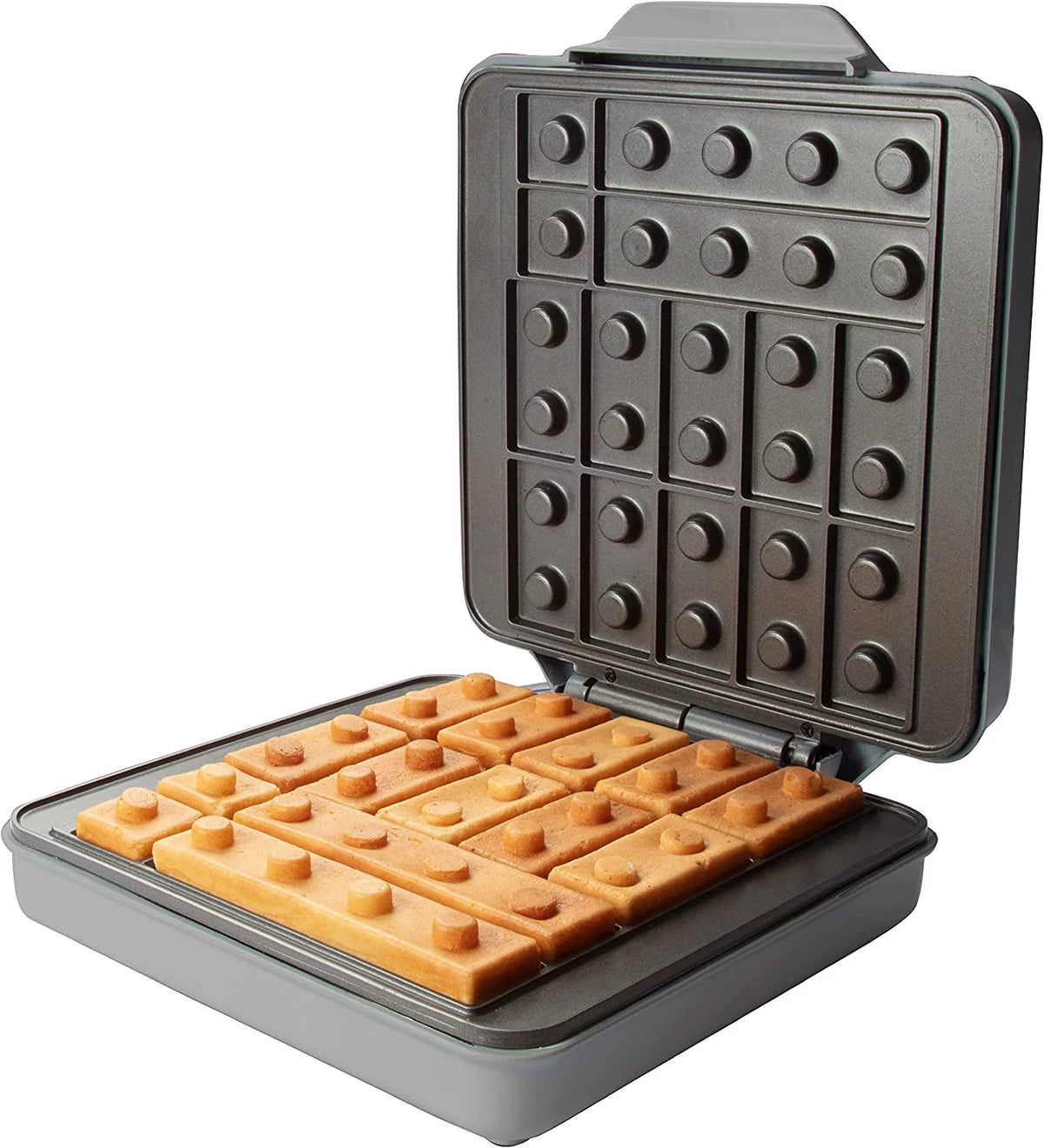 Grey Electric Waffle Maker with 2 Construction Eating Plates E8074