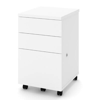 White 3 Drawer Mobile Vertical Filing Cabinet X742421