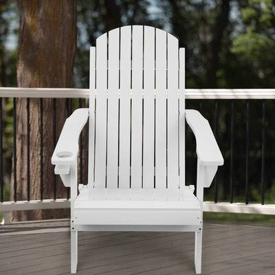 White Wood Folding Adirondack Chair E791