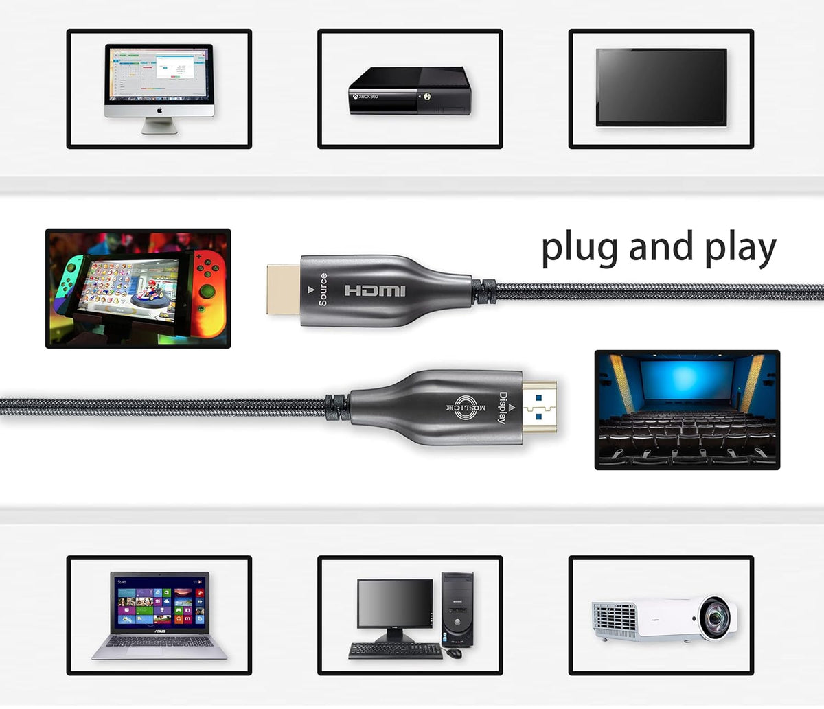 4K Fiber Optic HDMI Cable 50ft N17409