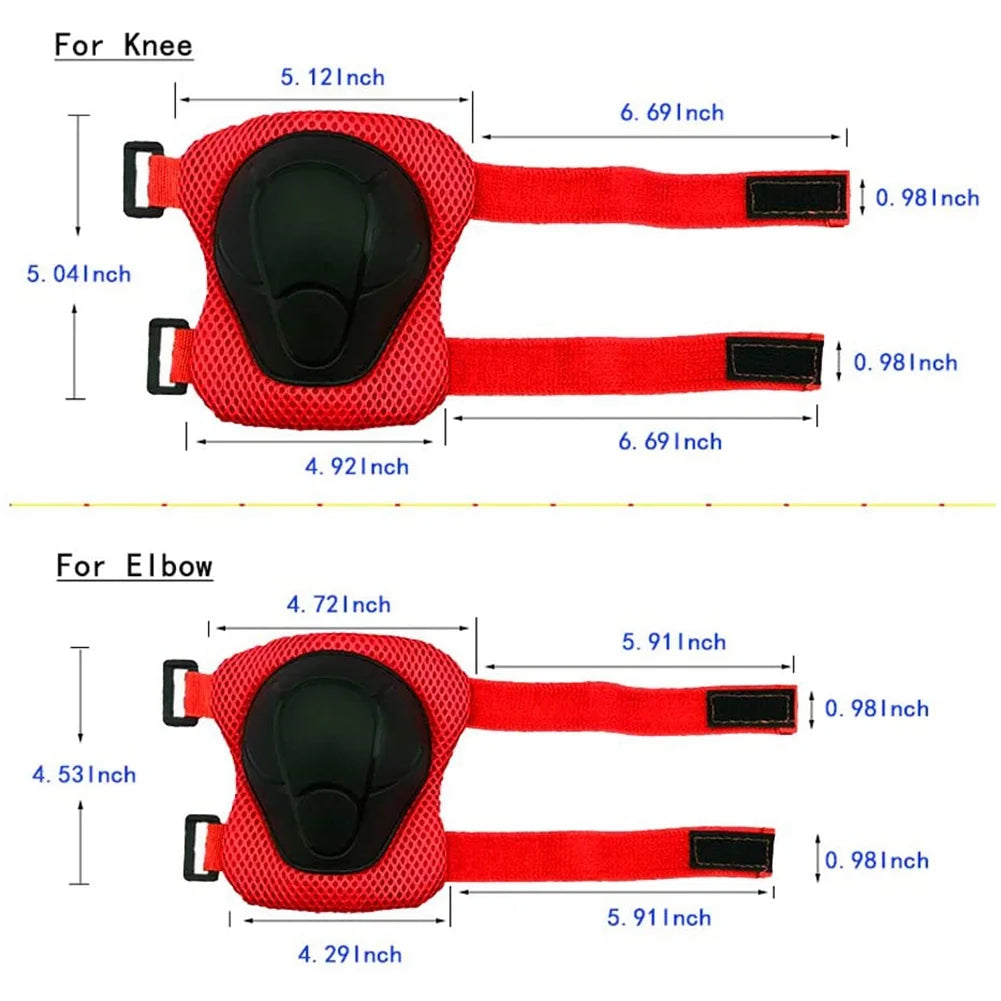 7 Pcs Kids Safety Helmet Knee Elbow Pad Sets N325