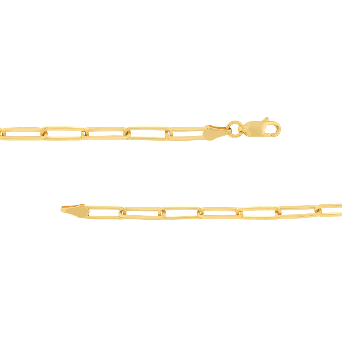 14K Solid Yellow Gold Paperclip Necklace 16 Inch J67154