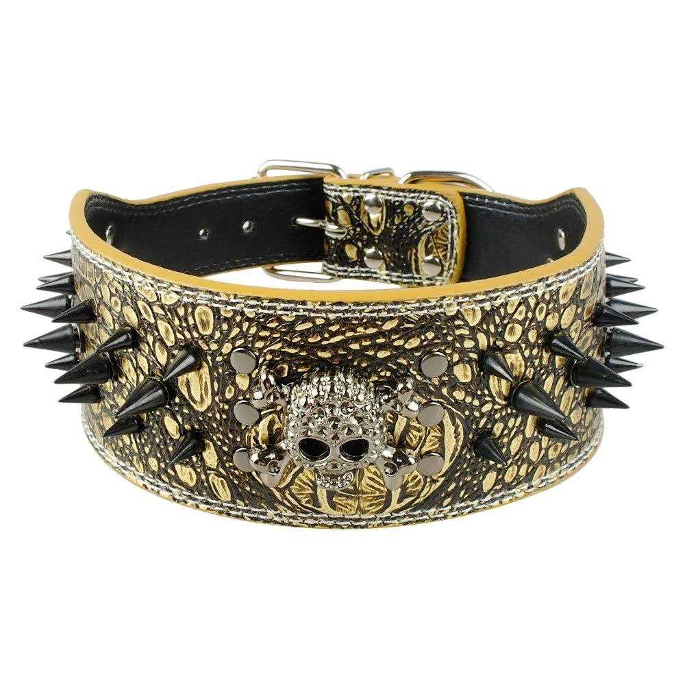 3 Inch Width Sharp Spiked Studded Leather Dog Collar S250