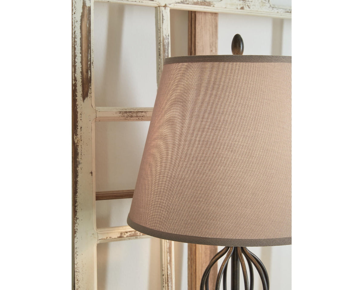 Antique Bronze Metal Table Lamp with USB-C Charging Port, Set of 2 Q94093