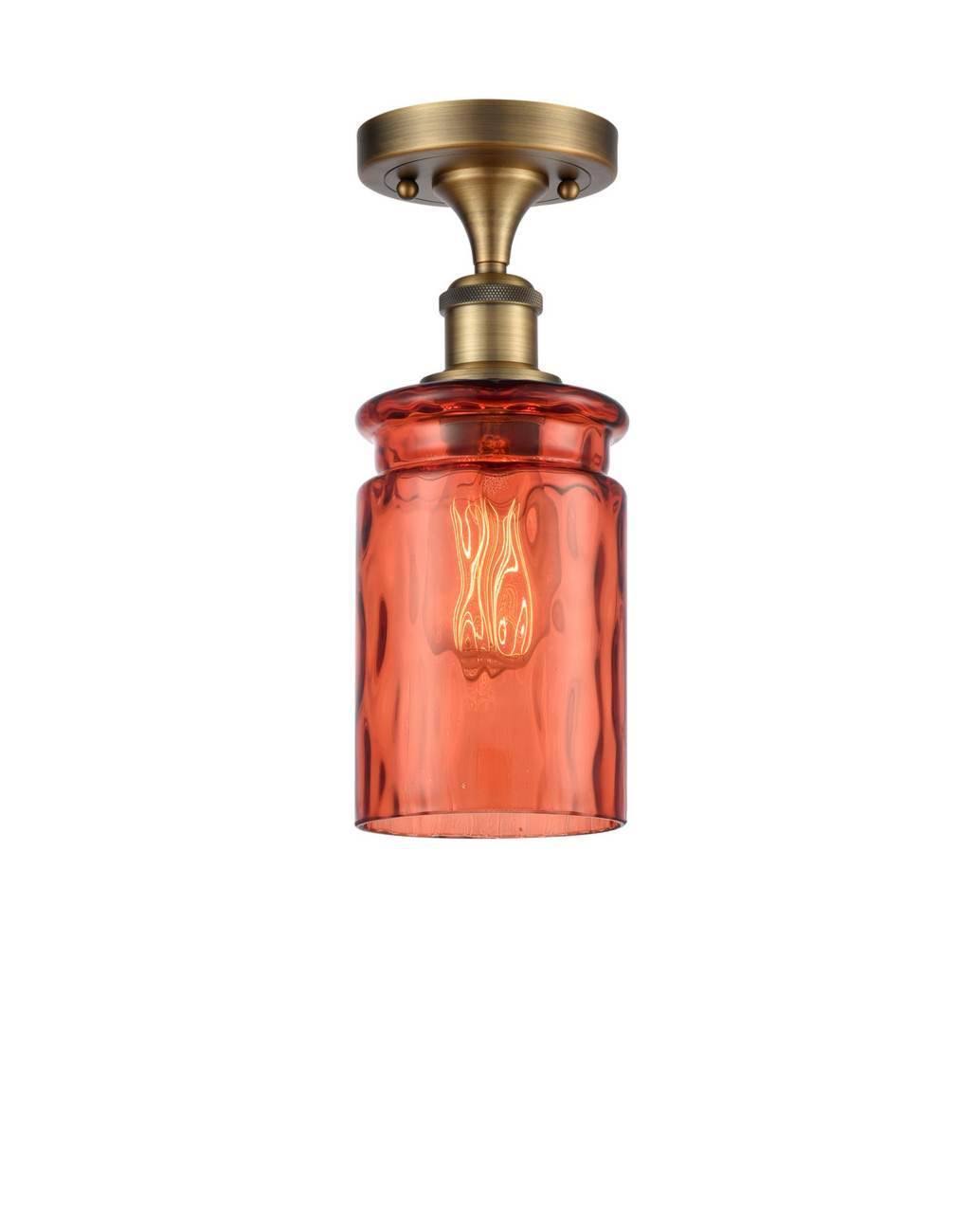 Brushed Brass 1 Light Semi-Flush Mount E457395