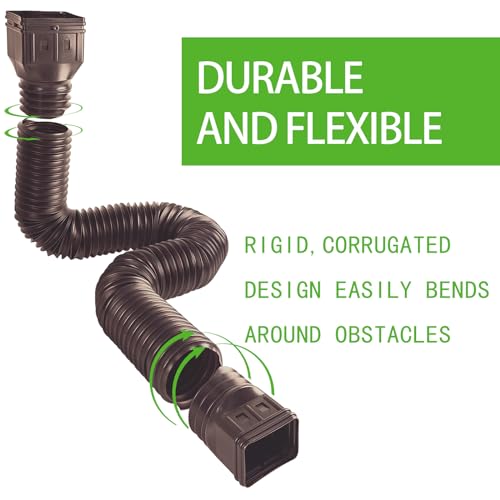 3 Pack Flexible Downspout Extension 21 to 60 Inches Brown X5109