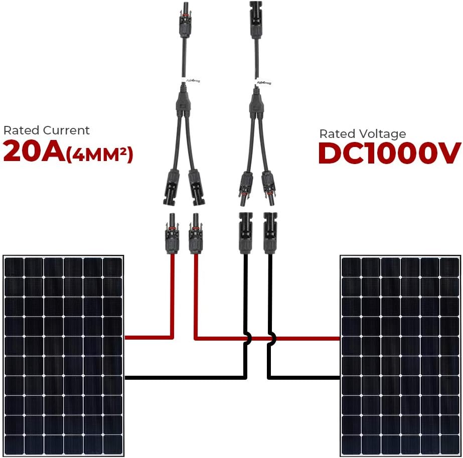 Solar Connectors Y Branch Parallel Adapter Cable Pack of 2 R86420