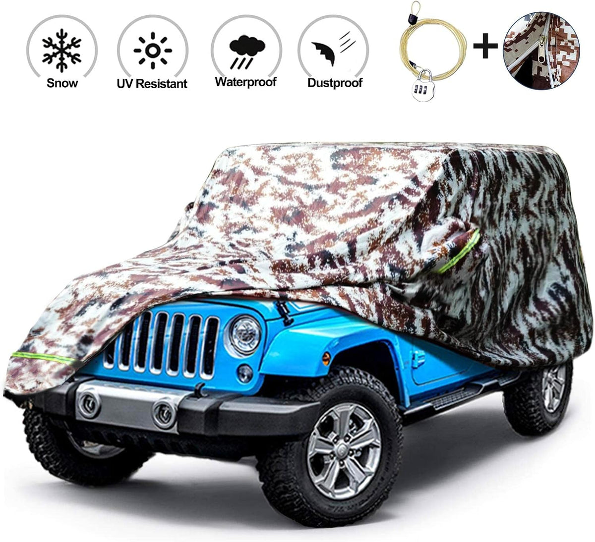 Waterproof Car Cover with Zipper Door Q34724
