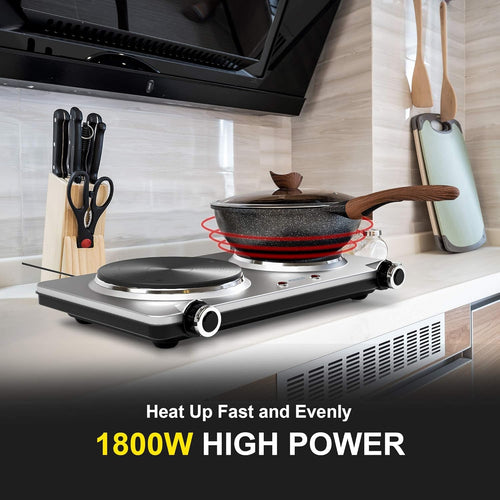 1800W Portable Electric Double Burner Hot Plate T590