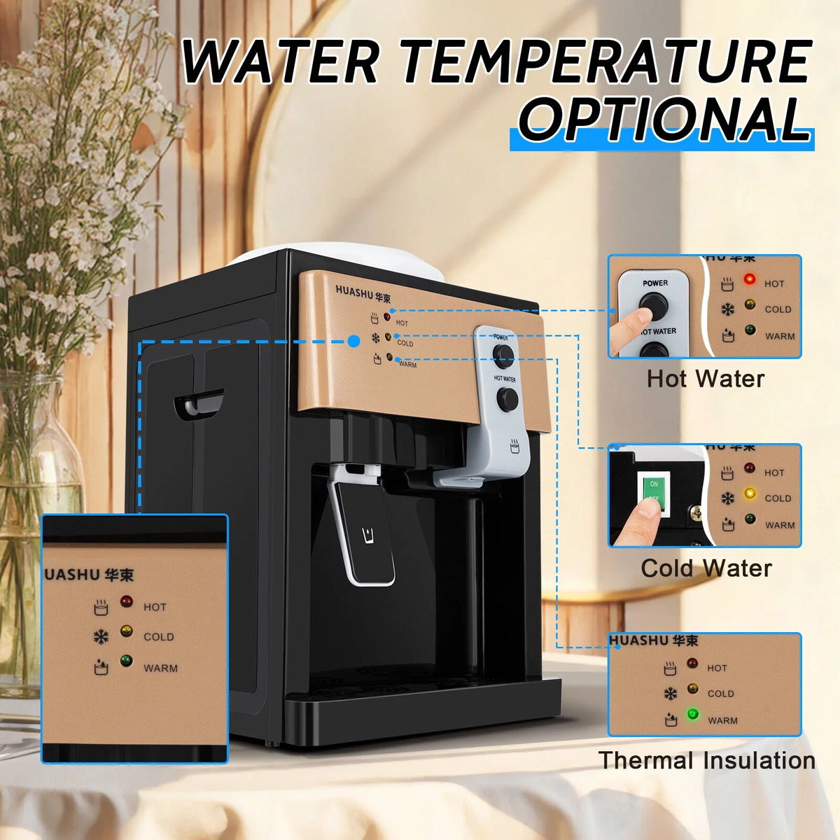 Black Electric Hot Cold Water Dispenser V213