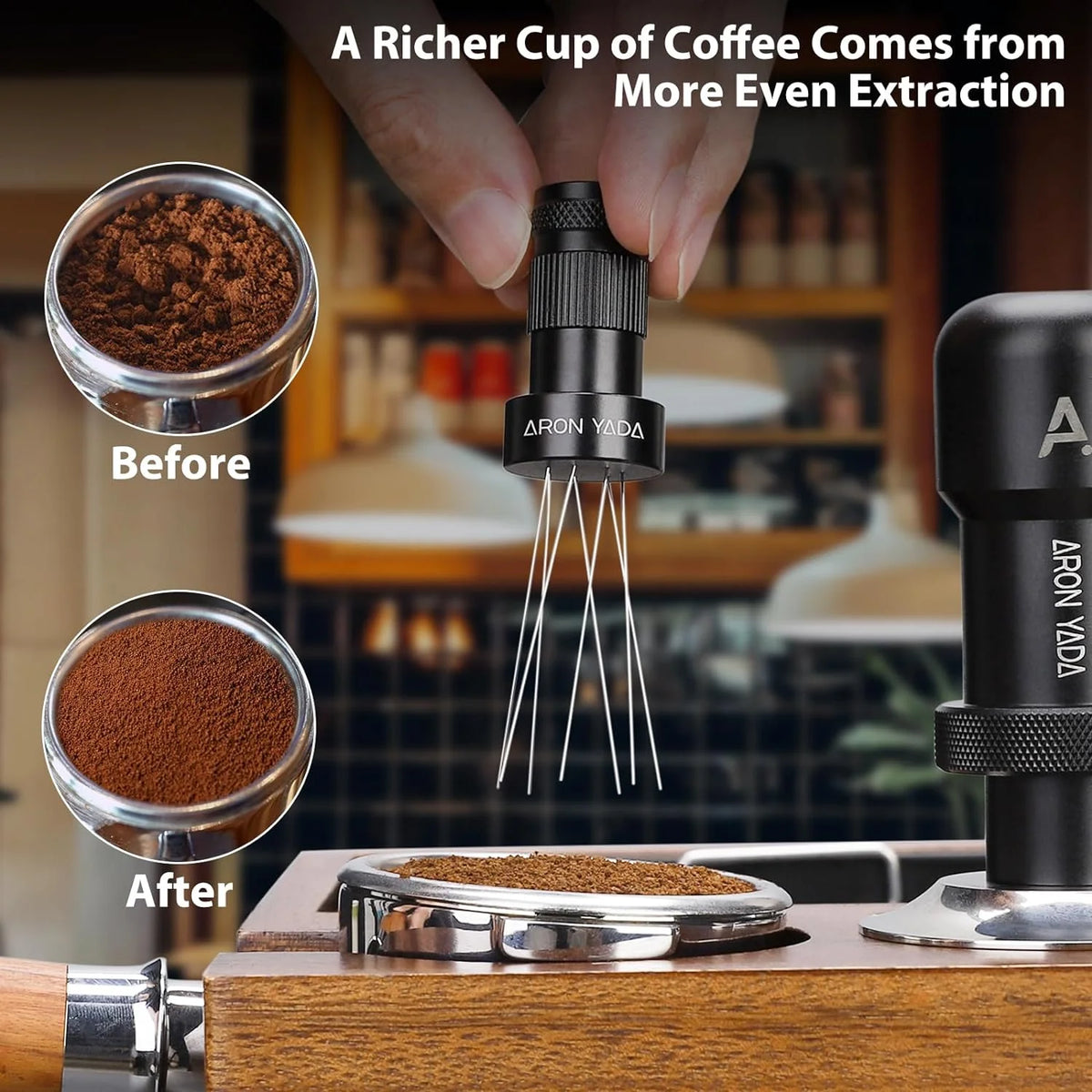Espresso Knock Box and Tamping Station with Walnut Base G623