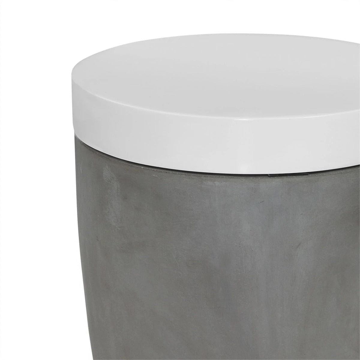 Concrete Stone Accent Table in Gray and White K91395