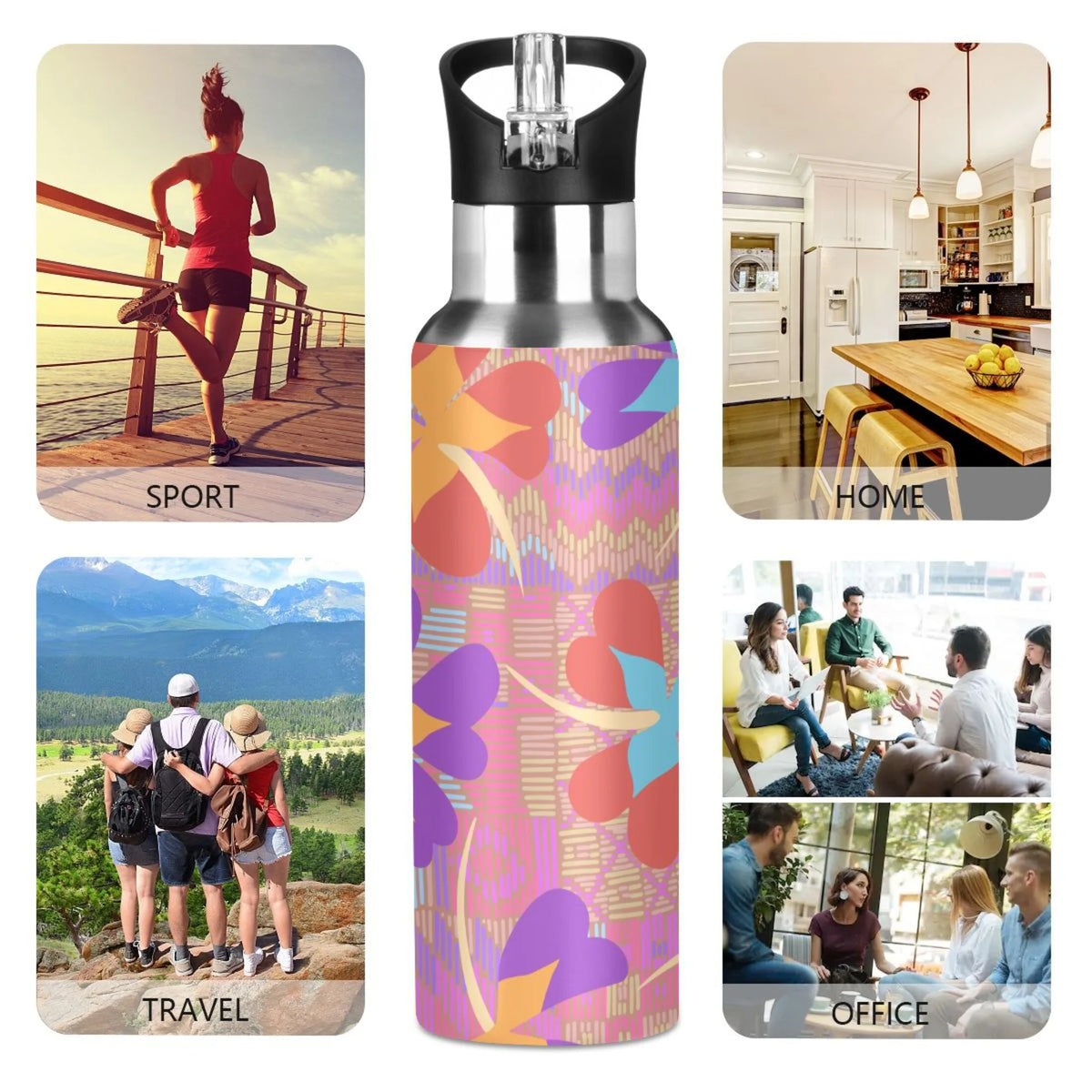 Stainless Steel Insulated Water Bottle with Straw Lid L501187