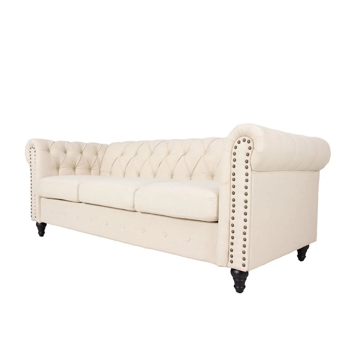 3 Piece Microfiber Sofa and 2-Loveseat Set in Cream Q9073