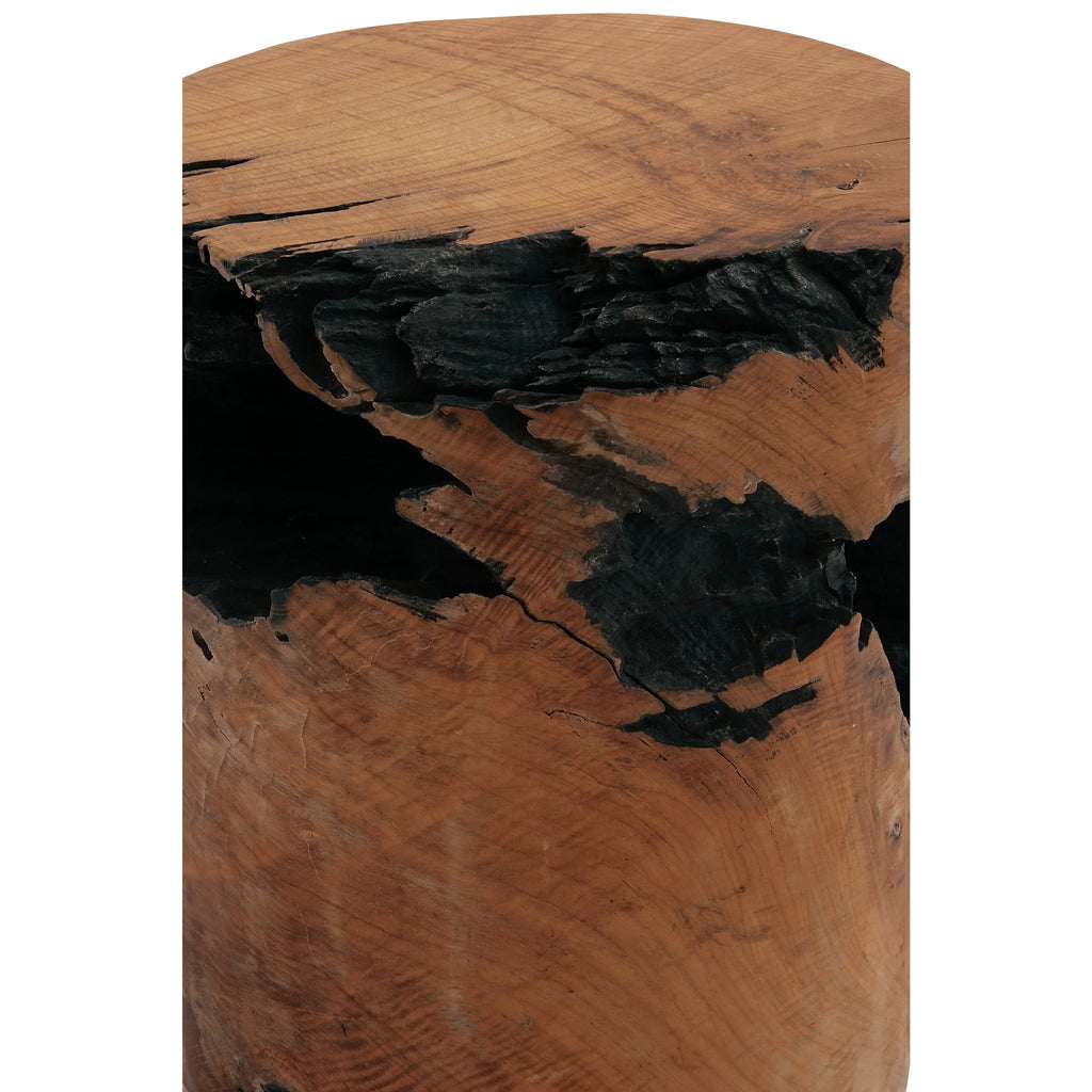 Brown Teak Wood Live Edge Accent Table C69840