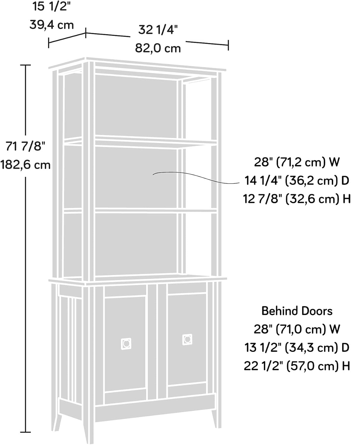 Bookcase, Dover Oak Finish G492