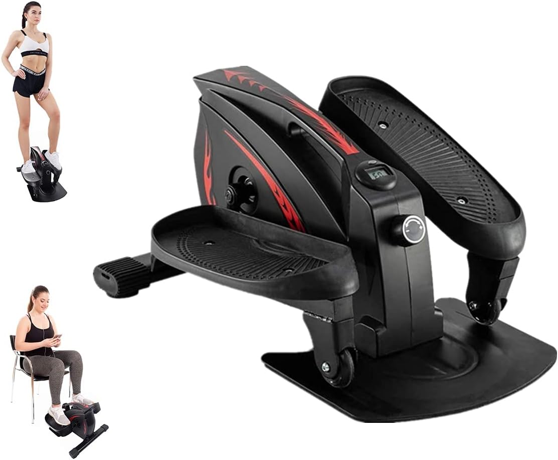Mini Elliptical Machine Under Desk Elliptical Bike with Display Monitor and Adjustable Resistance H438