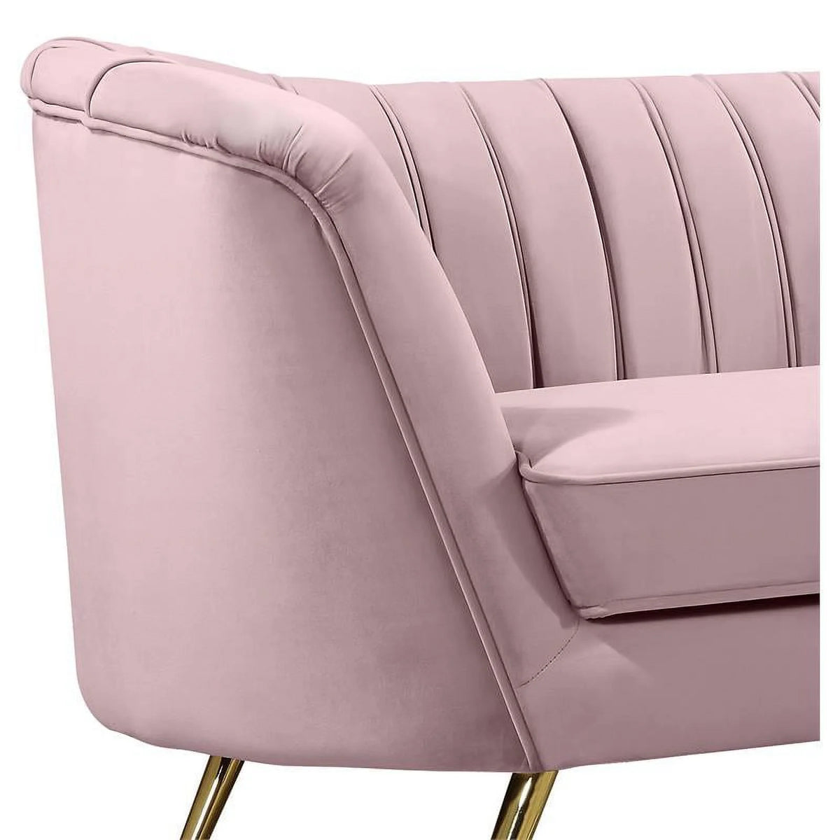 2-Piece Set with Velvet Accent Chair & Chaise in Pink and Gold L605