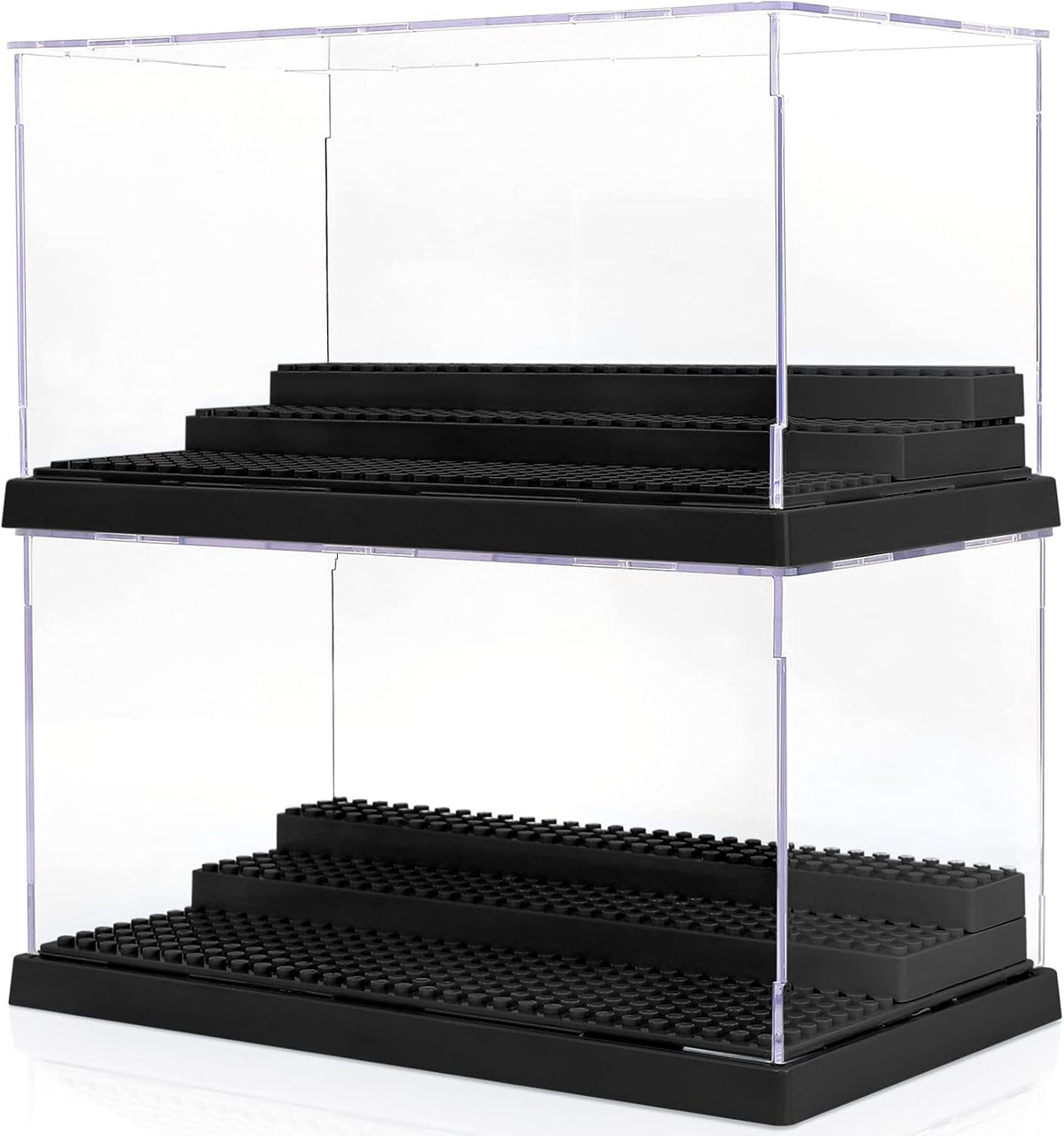 2 Pack Clear Acrylic Display Case with 3 Movable Steps H36718