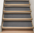 Set of 15 Attachable Carpet Stair Treads Gray 8 in. x 27 in. U547