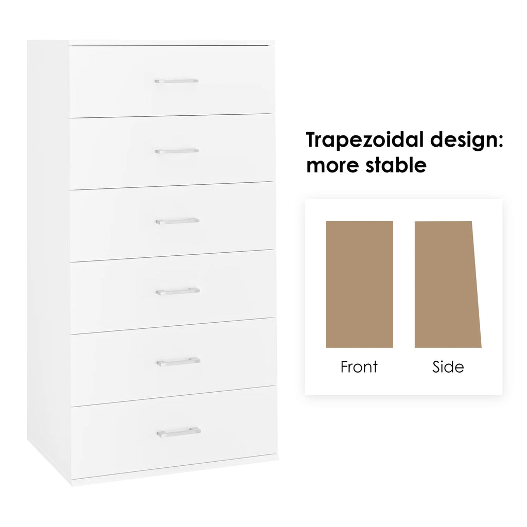 White 6 Drawer Wood Dresser S25925