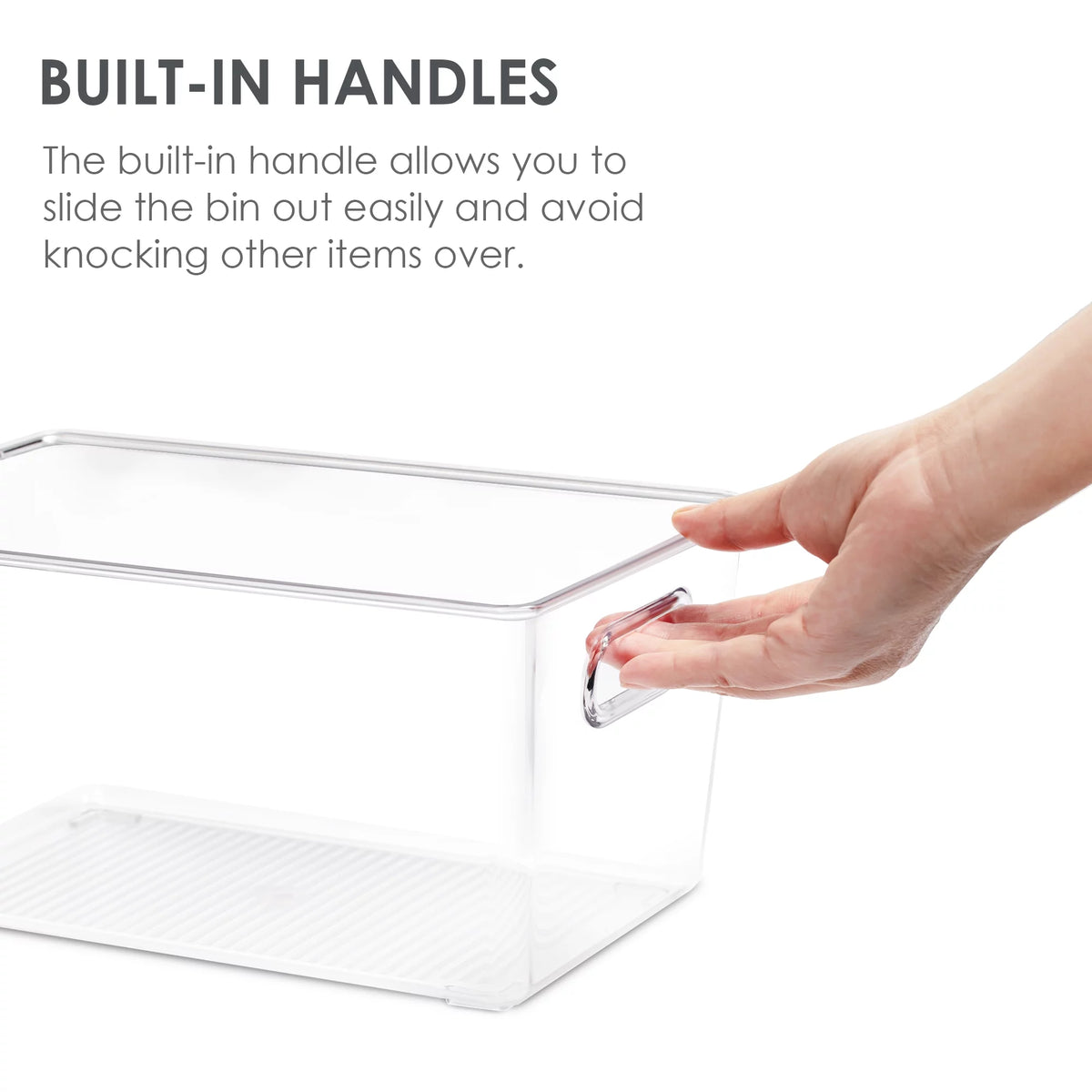 6 PCS Clear Plastic Food Storage Bins with Handles H951360