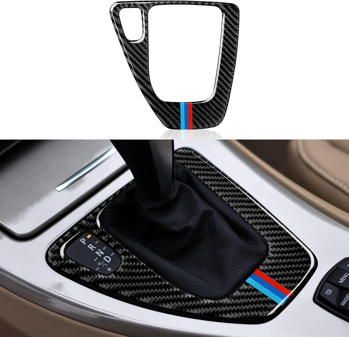 Carbon Fiber Gear Shift Panel Sticker Decal Trim Cover V882633