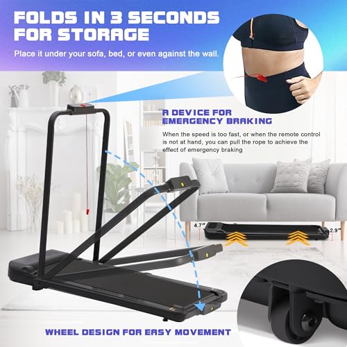 Walking Pad Treadmill, 2.5HP, 265 lb Capacity with Remote Control X613868