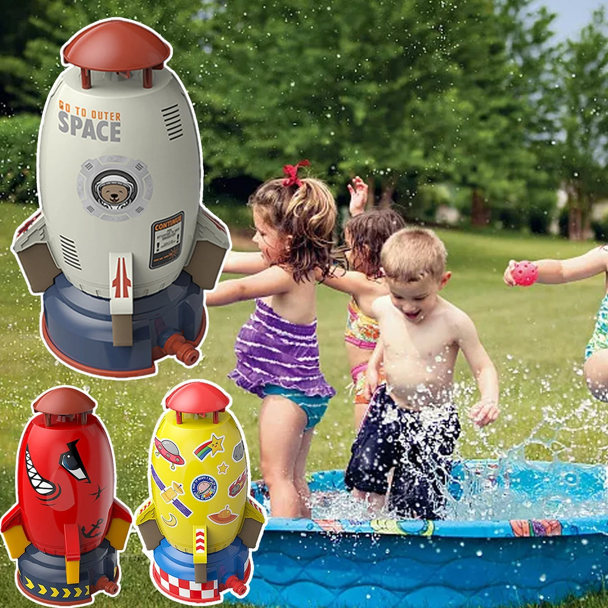 Rocket Launcher Toys Outdoor Water Pressure Lift Sprinkler Toy E31058