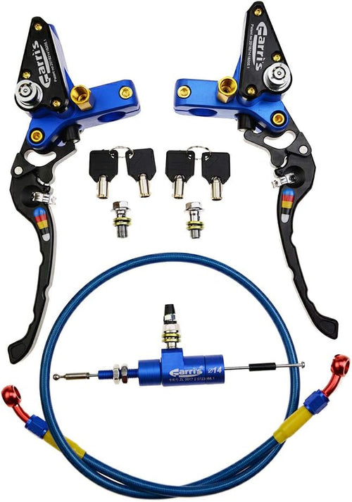 22mm Hydraulic Clutch Brake Pump Master Cylinder Lever Adjustable Blue C1455