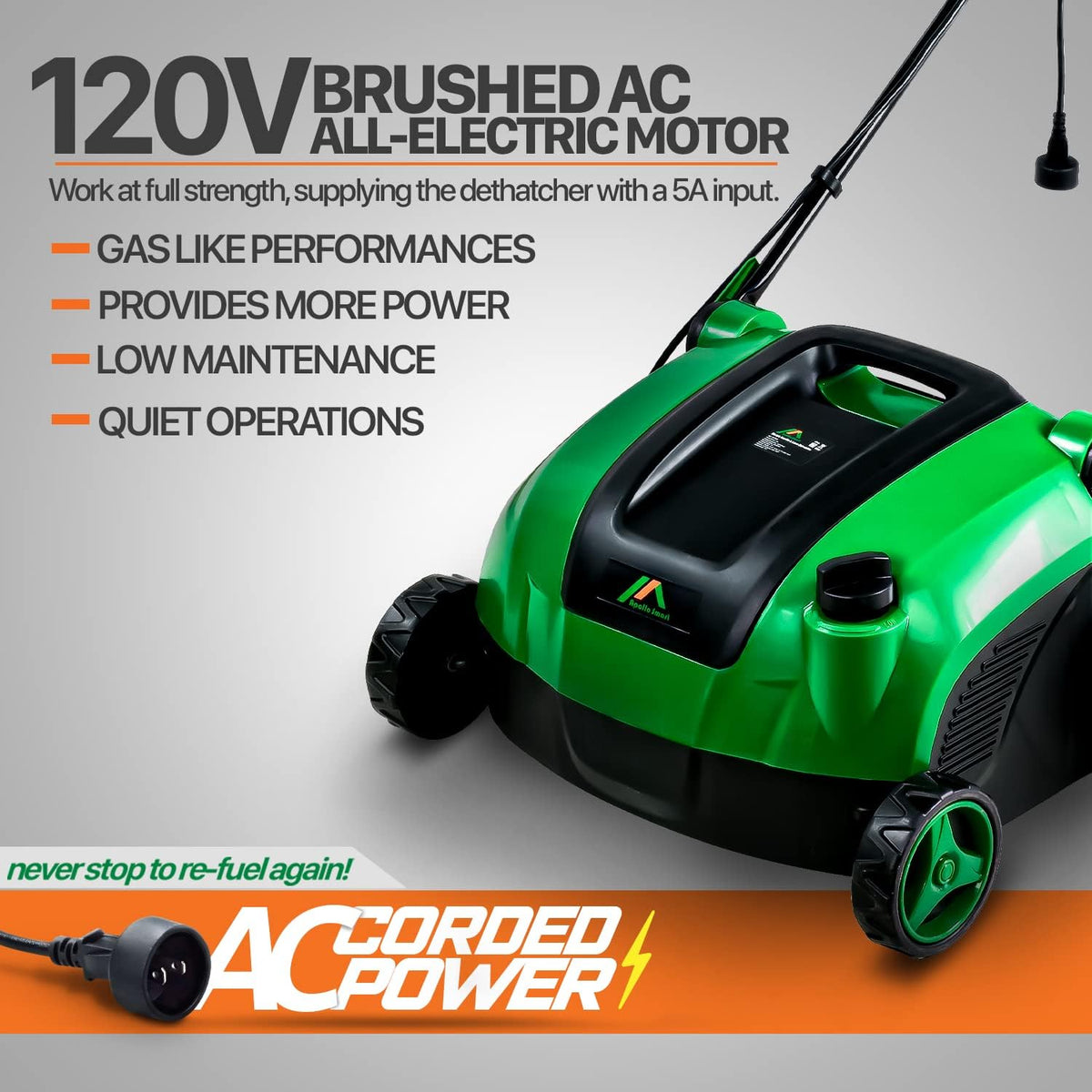 2 in 1 Corded Electric Walk Behind Scarifier Lawn Dethatcher with Collection Bag F76161
