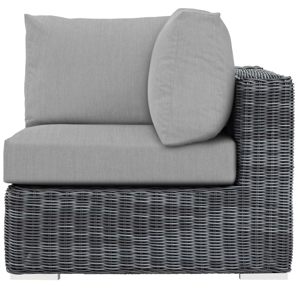 Grey Rattan Wicker Corner Sofa I386