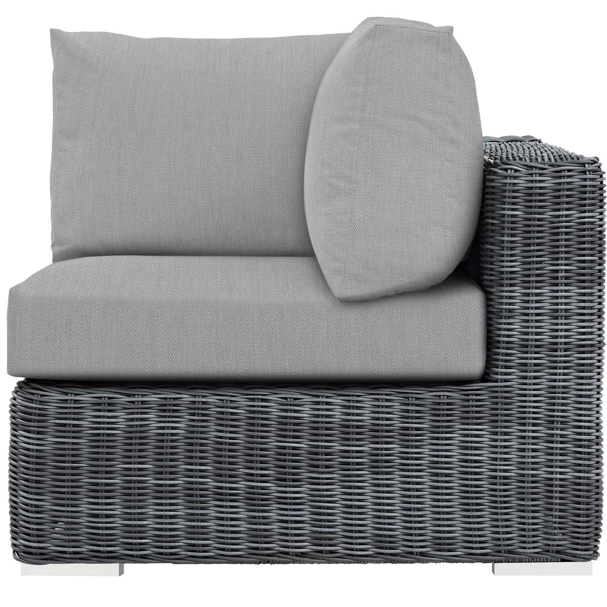 Grey Rattan Wicker Corner Sofa I386