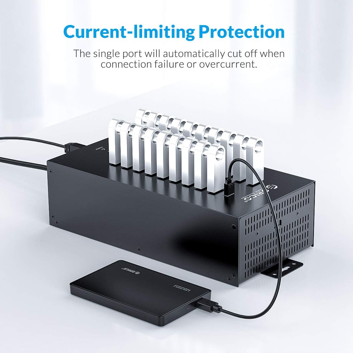 20 Ports USB 2.0 Hub with Metal Case N636