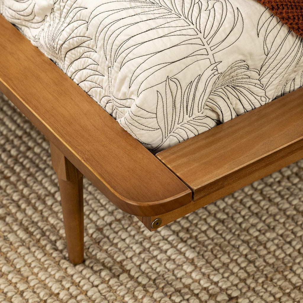 Twin Caramel Solid Wood Platform Bed Frame F379226