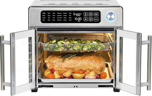 Extra Large French Door Air Fryer Toaster Oven Combo, 26QT Stainless Steel W800789