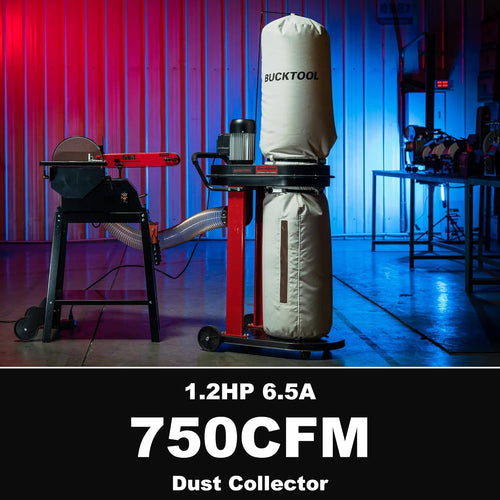 1.2 HP 750CFM Dust Collector with 3 Dust Collection Bag Z9428