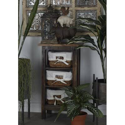 Antiqued Rattan 3 Drawer Accent Chest G771