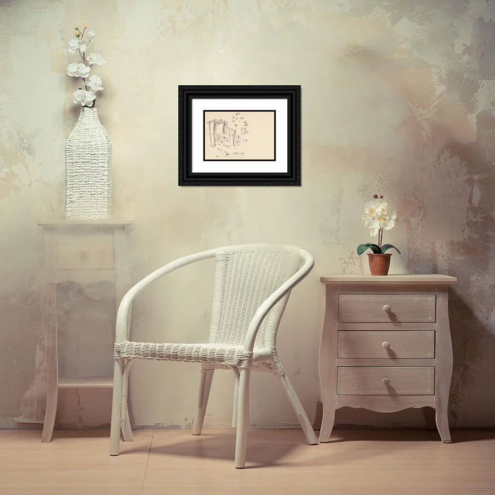 Black Ornate Wood Framed Double Matted Museum Art Print D451970