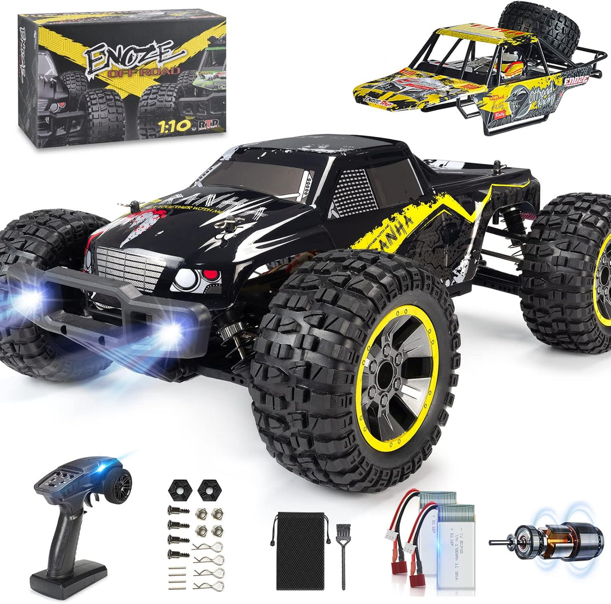 1:10 Scale High Speed Remote Control Off Road RC Monster Truck with 2 Rechargeable Batteries L790164