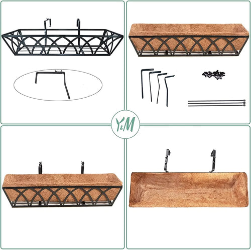 24 Inch Metal Hanging Planter with Coco Liner, 4pcs S155833