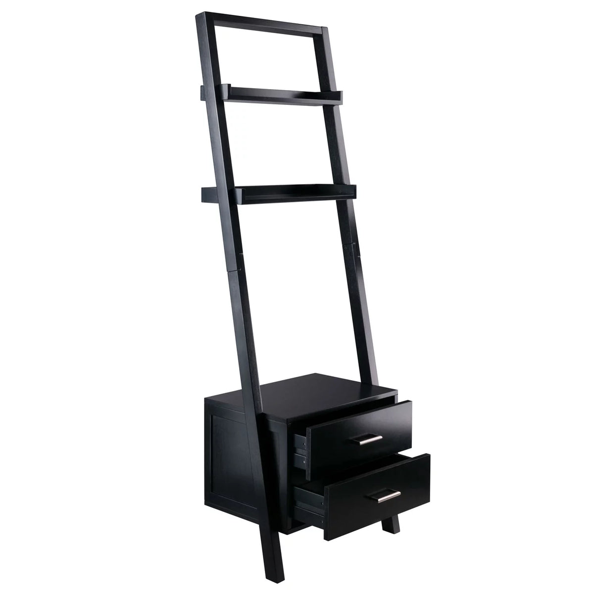 Black 2 Drawer Leaning Ladder Bookshelf H85792