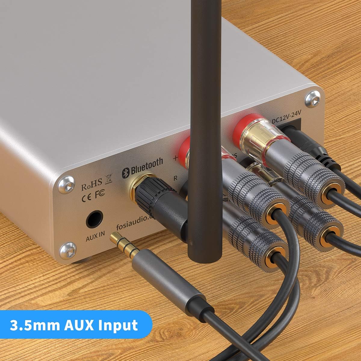 Bluetooth 5.0 Stereo Amplifier 2 Channel Mini Class D Integrated Amp with Power Supply Pack of 2 A232