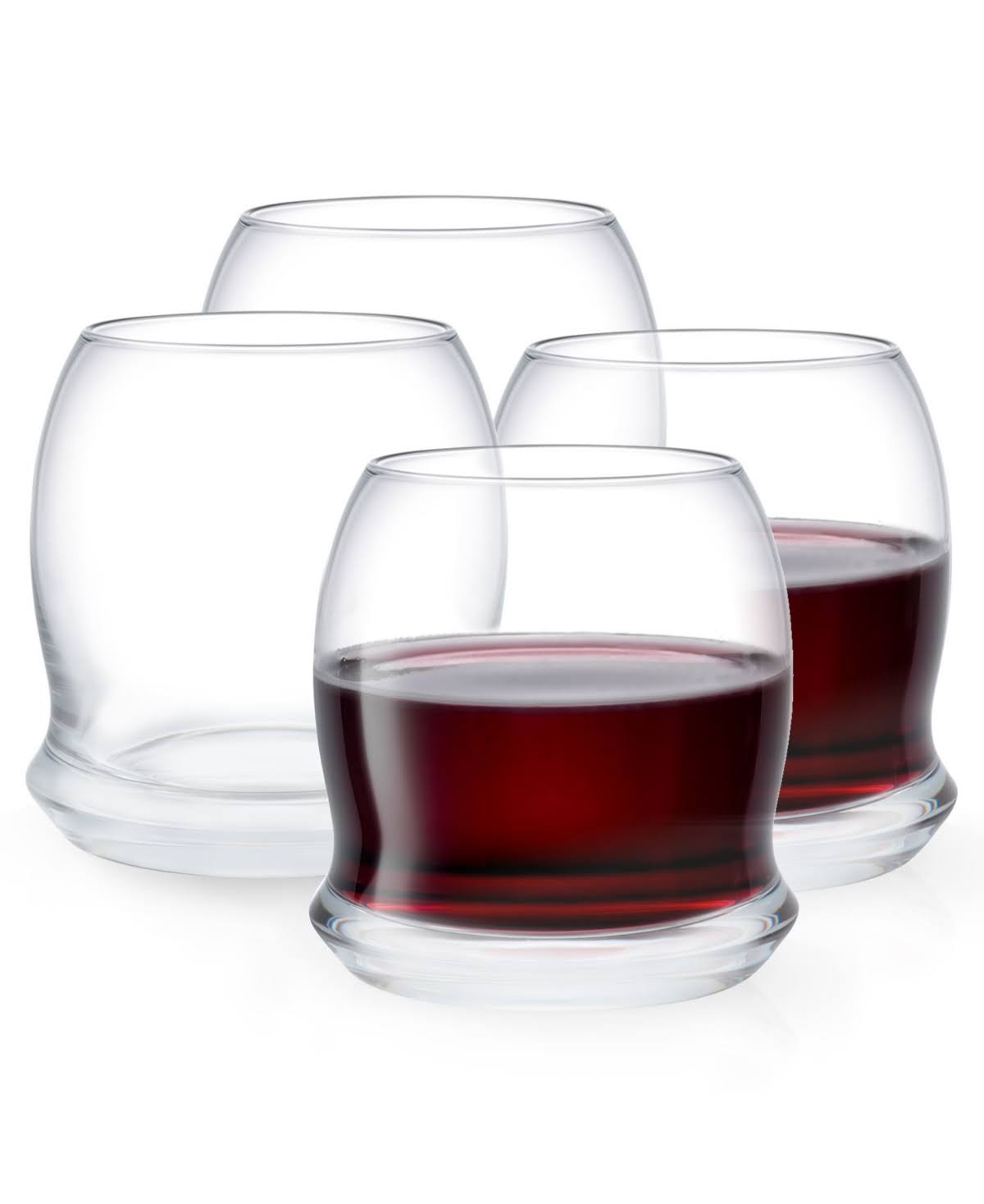 Stemless Wine Glasses Set of 4 Clear C642