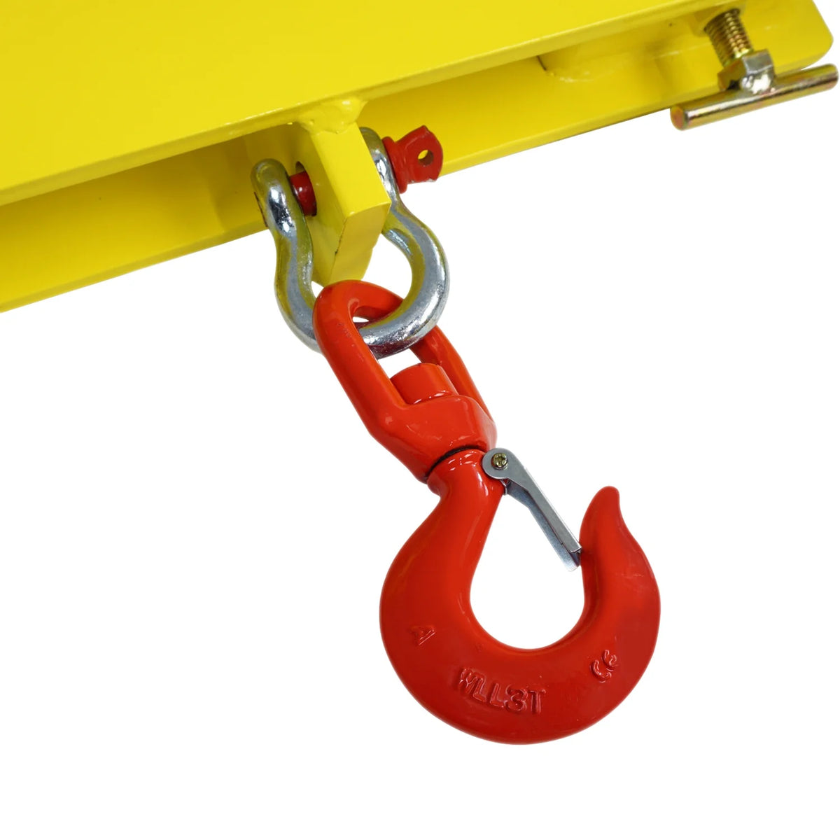 4000 LB Capacity Yellow Fork Mounted Crane with Swivel Hook P4375
