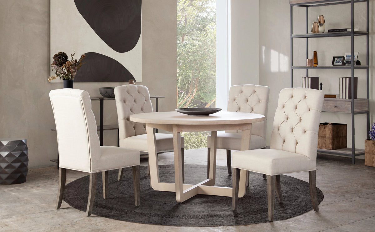 Round Solid Mango Wood Dining Table C61017